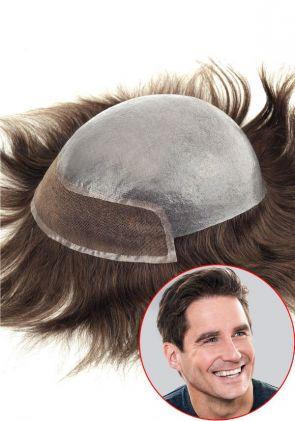 Combo-C | Prótesis Capilar Personalizado de Skin de 0.08mm y Encaje Francés Frontal de Fácil Colocación