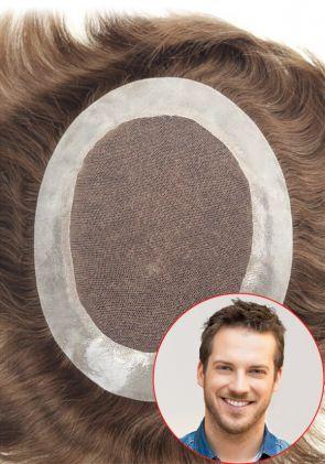 JQ1202 | Prótesis Capilar Personalizado de Encaje Francés y Perímetro de Skin. Transpirable y de Fácil Colocación